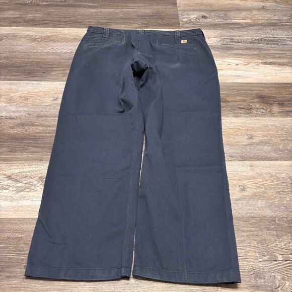 Carhartt Navy Blue Mens 40x30 Rugged Flex Twill Workwear Trousers Uniform Pants - Picture 3 of 12
